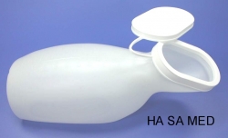 Urinflasche für Frauen, 1000ml, Kunststoff mit Deckel
